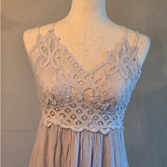 Free People FP One Maxi Slip Dress SZ Medium Light Lilac Boho Fairy - Picture 3 of 9